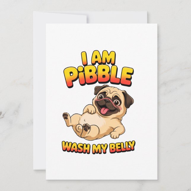 Invitation Je Suis Pibble Lave Mon Ventre (Devant)