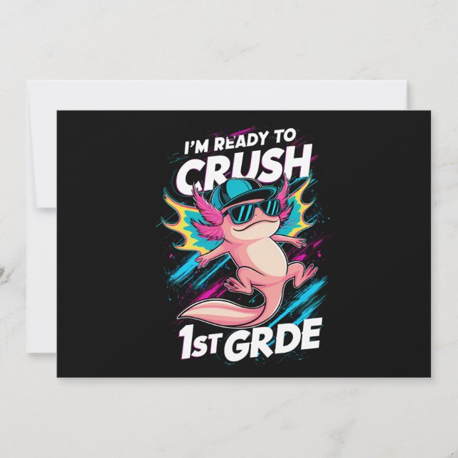 Invitation Je suis prêt à écraser l'école secondaire Axolotl  (Devant)