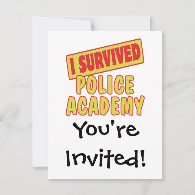 INVITATION JE SUIS SORTI DE L'ACADÉMIE DE POLICE VIVANT (Devant)