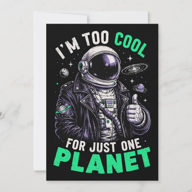 Invitation Je suis trop cool pour une seule planète (Devant)