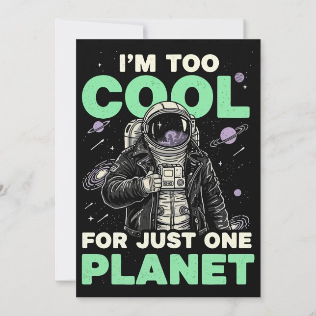 Invitation Je suis trop cool pour une seule planète (Devant)
