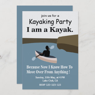Invitation Je suis un Kayak Kayak Party