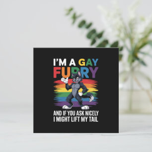 Invitation Je suis un renard arc-en-ciel gay furry loup Mois