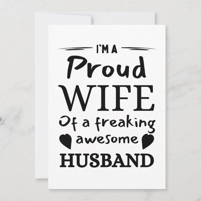 Invitation Je suis une fière épouse d'un mari génial (Devant)