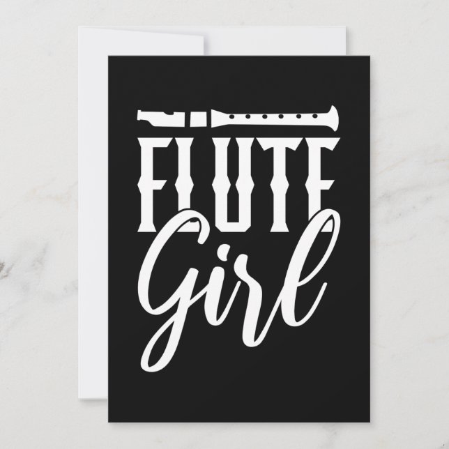 Invitation Je suis une fille de flûte (Devant)
