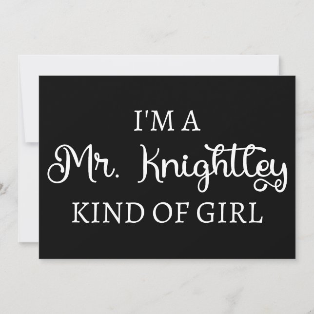 Invitation Je suis une fille de M. Knightley (Devant)