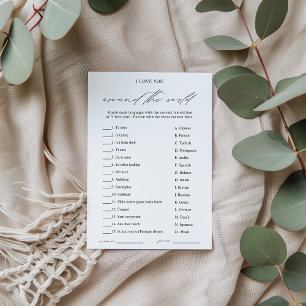 Invitation Je T'Aime Autour Du Jeu De Fête des mariées Mondia