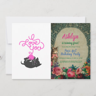 Invitation Je t'aime - boule de laine - Choisir la couleur du