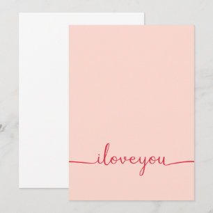 Invitation Je t'aime en rouge