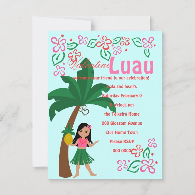 Invitation Je T'Aime Hula (Devant)