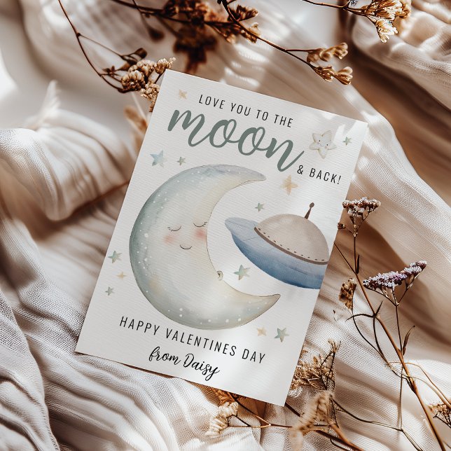 Invitation Je t'aime jusqu'à la lune et retour | Saint-Valent (Créateur téléchargé)