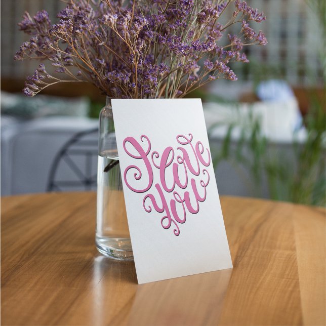 Invitation Je t'aime rose (Créateur téléchargé)