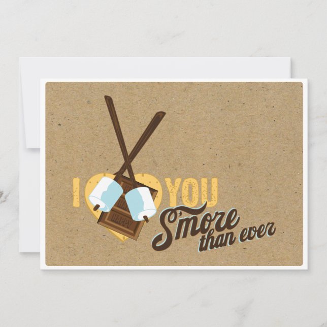 Invitation Je t'aime S'more que jamais - Mariage Douche (Devant)