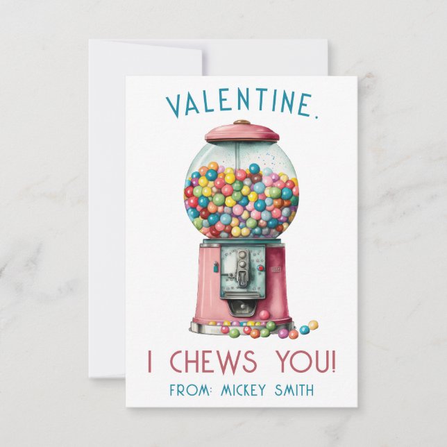 Invitation Je Te Crois, Valentine ! Machine à gumball Valenti (Devant)