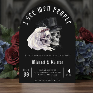 Invitation Je vois des crânes de personnes mariées Halloween