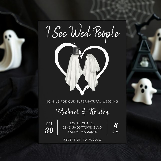 Invitation Je Vois Les Gens De Mer Ghost Mariage Halloween Go (Créateur téléchargé)