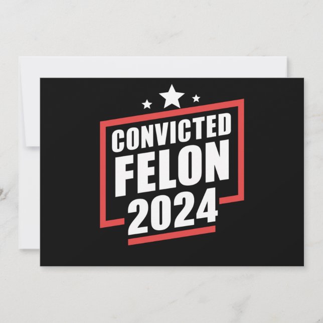 Invitation Je vote Condamné Felon 2024 Trump (Devant)