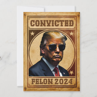 Invitation Je vote pour le Mugshot condamné de Felon Trump