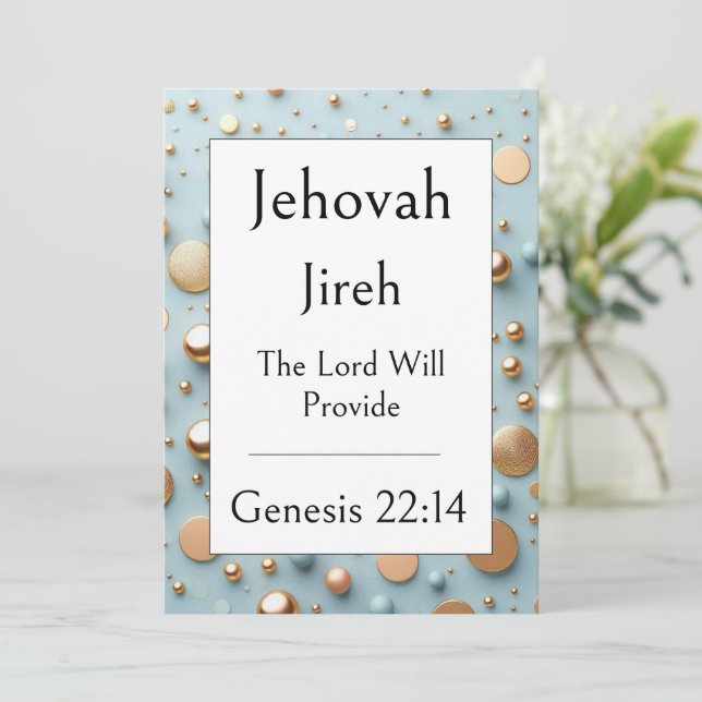 Invitation Jehovah Jireh, Nom de Dieu, Écriture Encourageante (Debout devant)