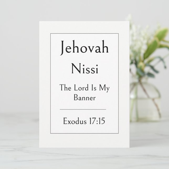 Invitation Jehovah Nissi, Nom de Dieu, Écriture Encourageante (Debout devant)