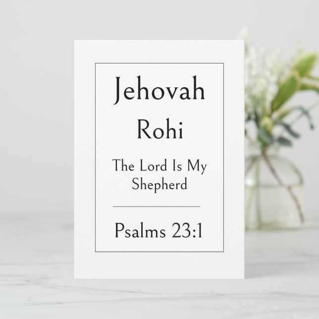 Invitation Jehovah Rohi, Nom de Dieu, Écriture Encourageante (Debout devant)