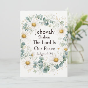 Invitation Jehovah Shalom, Marguerites blanches Eucalyptus Ca