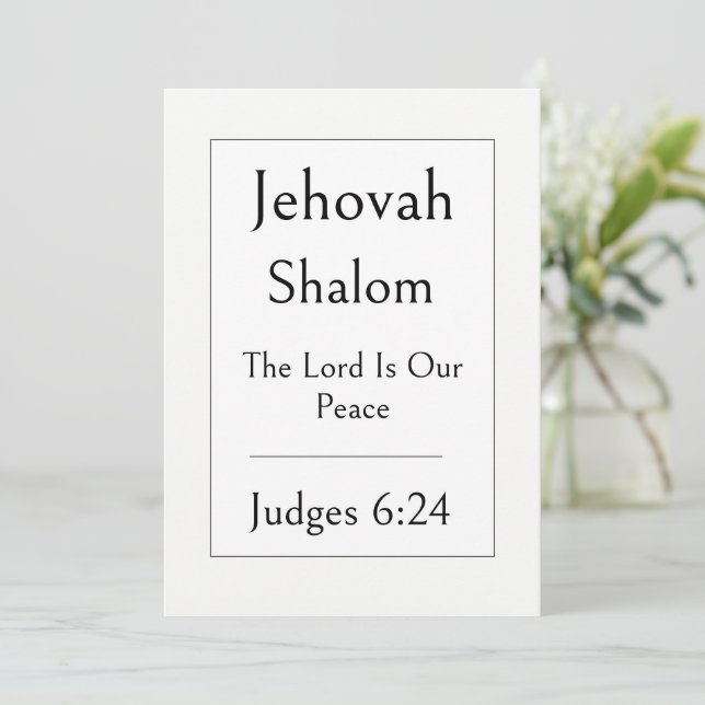 Invitation Jehovah Shalom, Nom de Dieu, Écriture Encourageant (Debout devant)