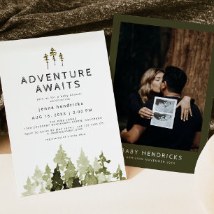 Invitation JENNA Pine Tree Adventure Attend le Baby shower
