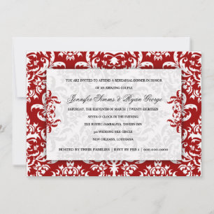Invitation Jennifer Red Velvet Damask