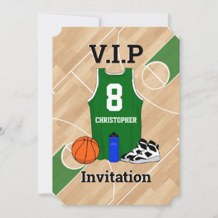 Invitation Jersey de basket-ball sur le terrain Jour d'annive
