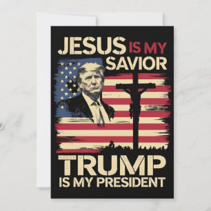 Invitation Jésus est mon sauveur Trump est mon président Drap