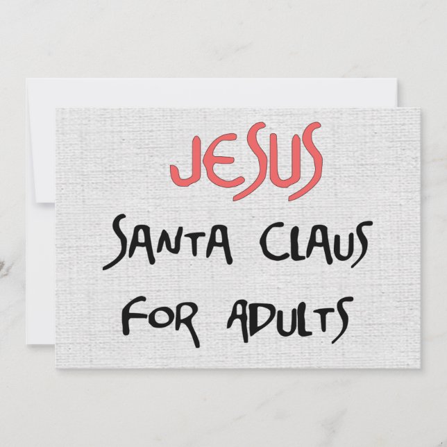 Invitation Jésus est Père Noël pour des adultes (Devant)