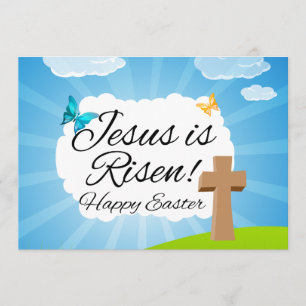 Invitation Jésus est ressuscité, Pâques chrétiennes