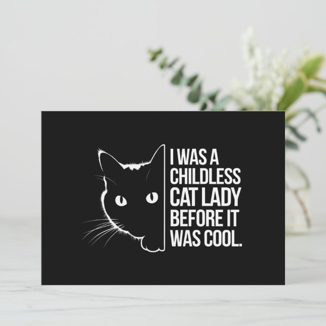 Invitation J'Étais une dame de chat sans enfant avant qu'il n (Debout devant)