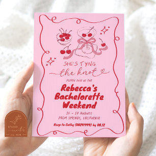 Invitation Jetée à la main Attache le noeud Martini Bachelore