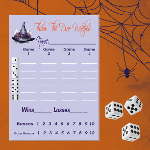 Invitation Jeter Les Sorcières De Dice Halloween Scorecard Bu