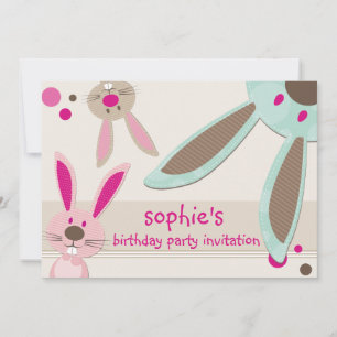 Invitation Jeter un coup d'oeil du lapin mignon d'INVITATION