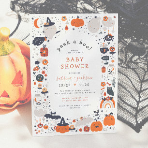 Invitation Jetez Un Coup D'Oeil À Un Baby shower D'Halloween