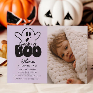Invitation Jetez un oeil à un fantôme Boo Photo Anniversaire