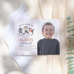 Invitation Jetons-le Ninja Warrior Karate Photo Anniversaire