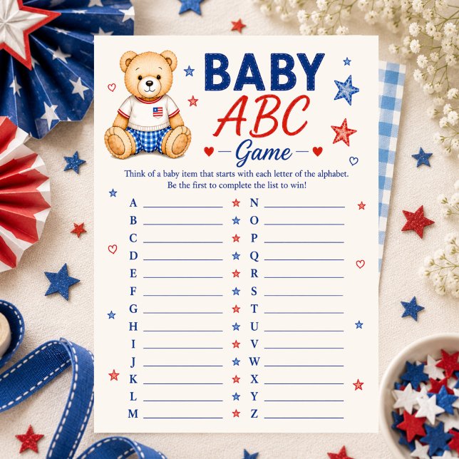 Invitation Jeu ABC Bébé Rouge Blanc & À Venir (Créateur téléchargé)