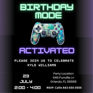 Invitation Jeu activé : Mode Anniversaire Activé ! Niveau