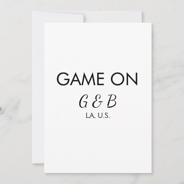 Invitation Jeu ajouter nom du couple mariage lieu ville g (Devant)
