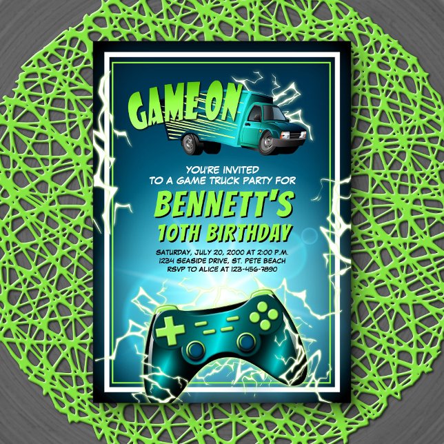 Invitation Jeu Camion Anniversaire (Créateur téléchargé)