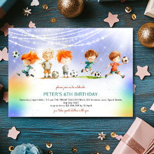 Invitation Jeu d'anniversaire de football de football magique