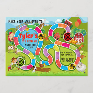 Invitation Jeu d'anniversaire pour les enfants Fun Board