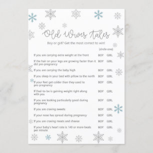 Invitation Jeu d'Baby shower hivernal avec réponse en 5 x 7