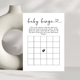 Invitation Jeu de Baby Bingo Élégant et Minimaliste pour Baby
