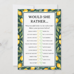 Invitation Jeu de Baby Shower 'Amalfi Lemon Would She Rather'