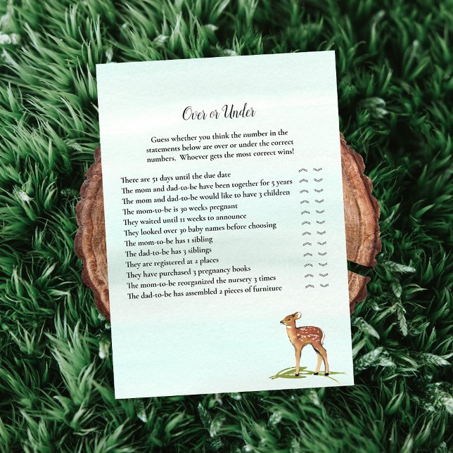 Invitation Jeu de baby shower : Aventure en forêt, au-dessus  (Créateur téléchargé)